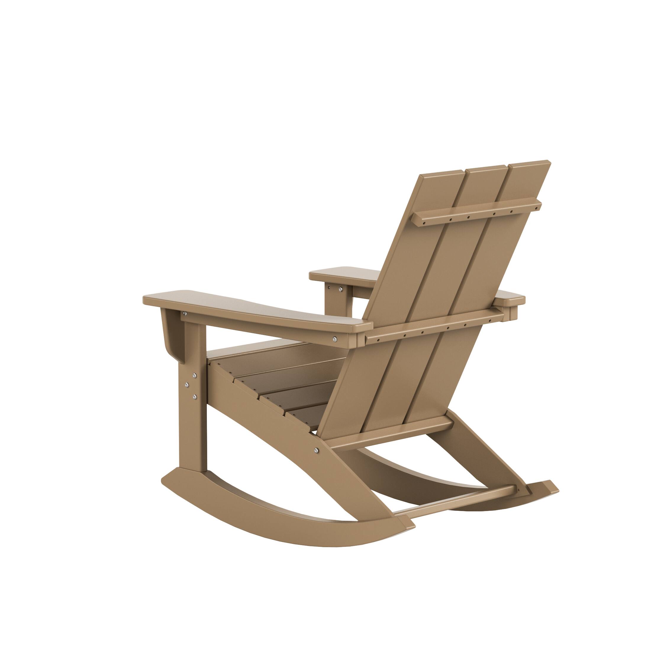 Alt View 3. WestinTrends - WestinTrends Ashore Outdoor Patio Modern Adirondack Rocking Chair - Weathered Wood.