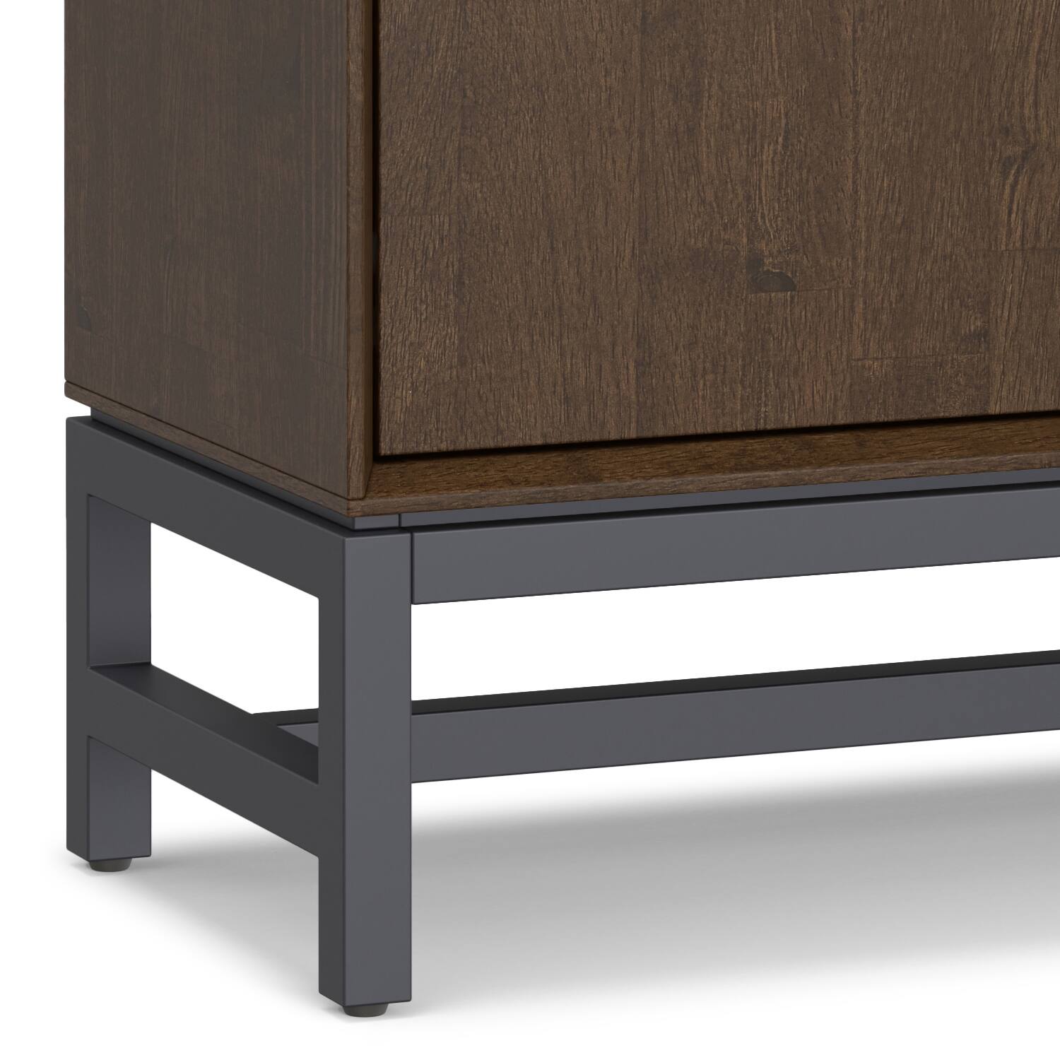 Alt View 6. Simpli Home - Banting SOLID HARDWOOD 36 inch Wide Modern Industrial Entryway Storage Cabinet in Walnut Brown - Walnut Brown.