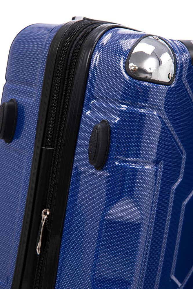 Alt View 1. BreeBe - Luggage set PC material four piece travel luggage set, with rotating wheels and a sense of technology - Dark Blue, Black.