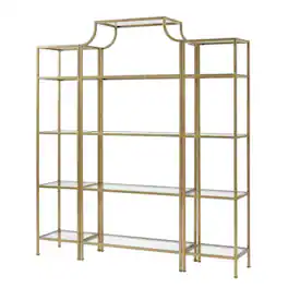 Crosley Furniture - Aimee 3-Piece Etagere Bookcase Set - Large Etagere & 2 Narrow Etageres - Soft Gold
