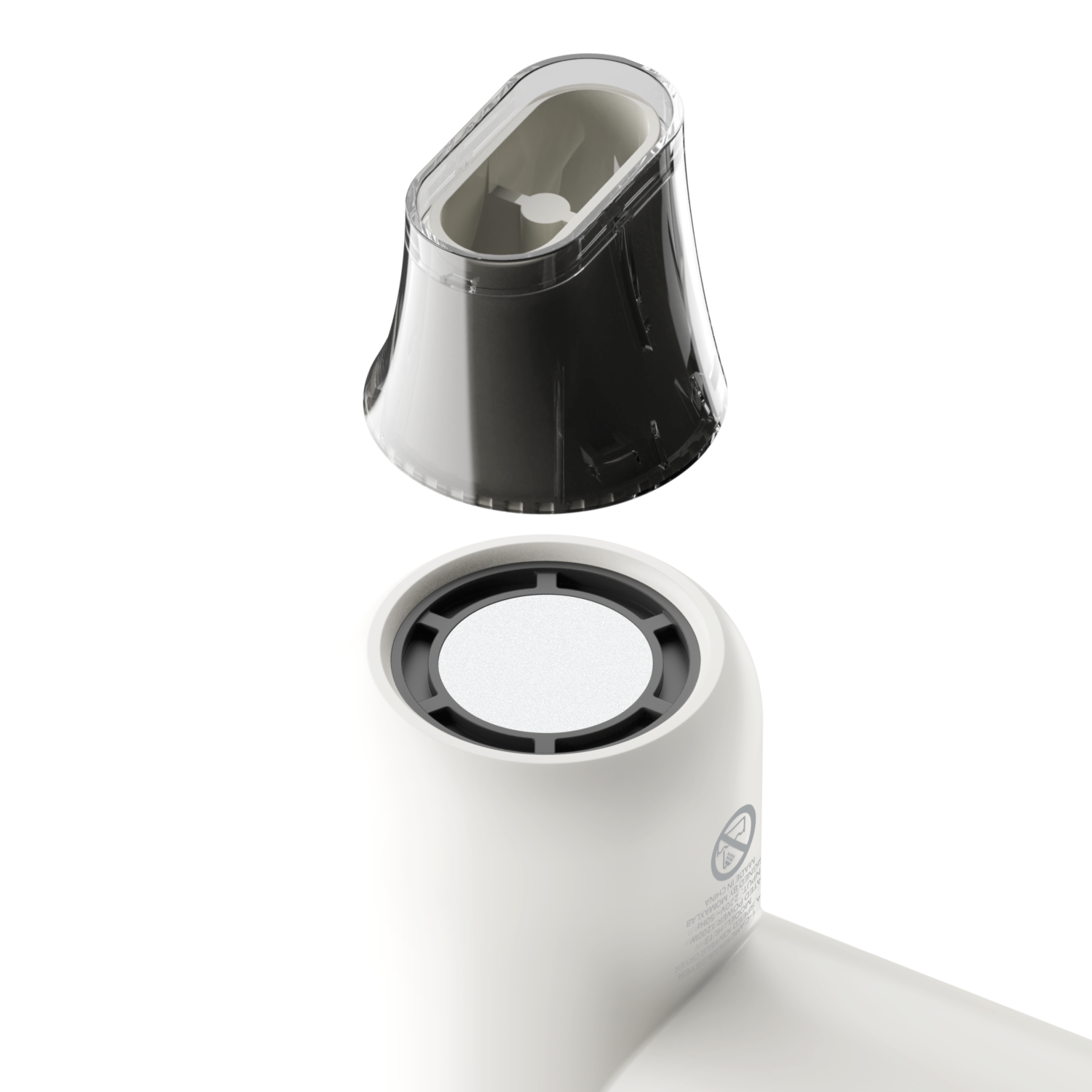 Alt View 4. Momax - momax High-Speed Hair Dryer - Mini Blow Dryer with 110,000 RPM Brushless Motor, Negative Ionic for Fast Drying - White.