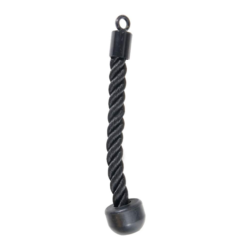 Power Systems - 15" Single Tricep Rope Attachment with Stopper for Cable Machine Systems - Black