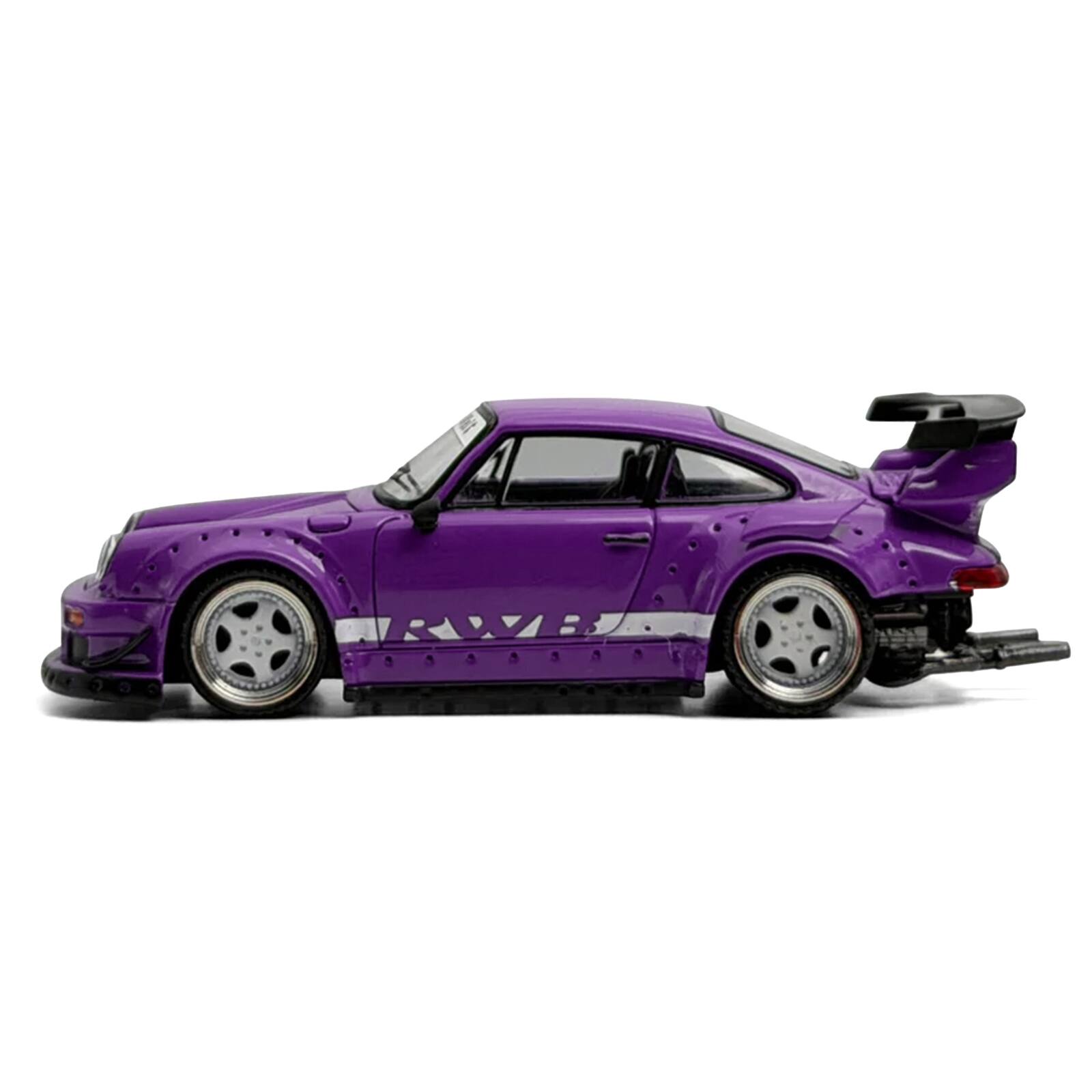 Alt View 1. Model Model - RWB 930 Purple with White Stripes 1/64 Diecast Model Car by Model Model.