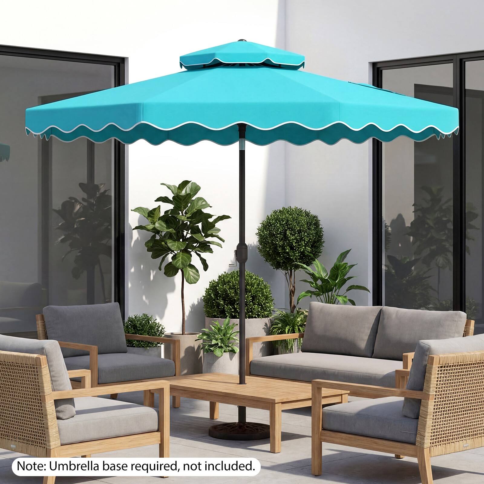 Note: Umbrella base required, not included.