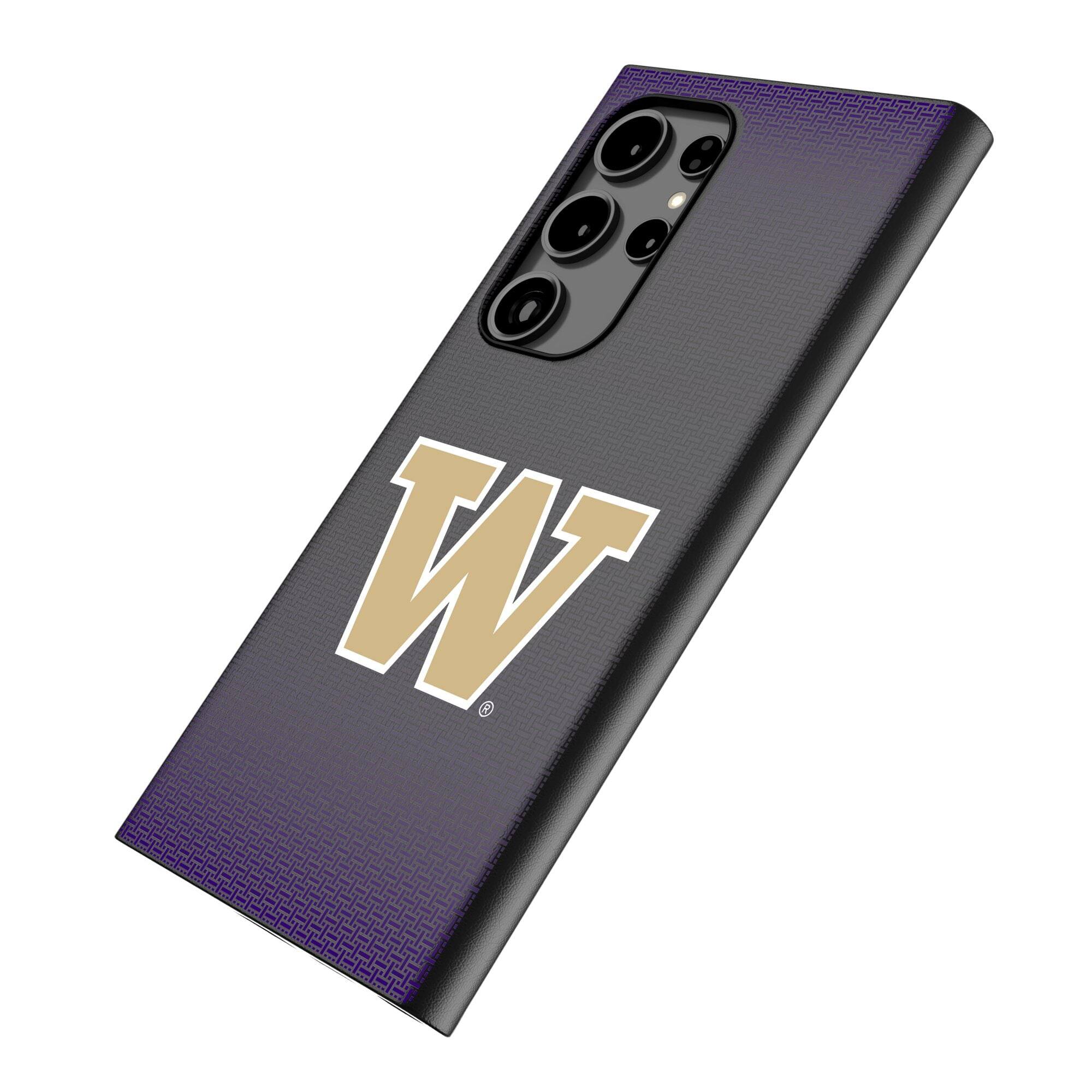 Alt View 1. Keyscaper - Washington Huskies Linen Galaxy Magnetic Bump Case - S24 - Black.