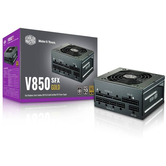 Cooler Master - V850 SFX Gold Full-Modular 80 Plus Gold SFX Power Supply - SFX - 120 V AC, 230 V AC Input - 5 V DC, 3.3 V