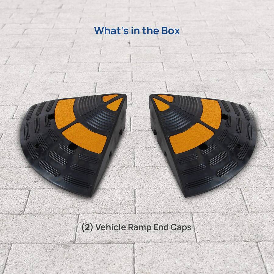 Custom Ramp End Caps Pyle Vehicle Curb Ramp End Caps – 2 Pack Rubber Threshold End Caps for ...