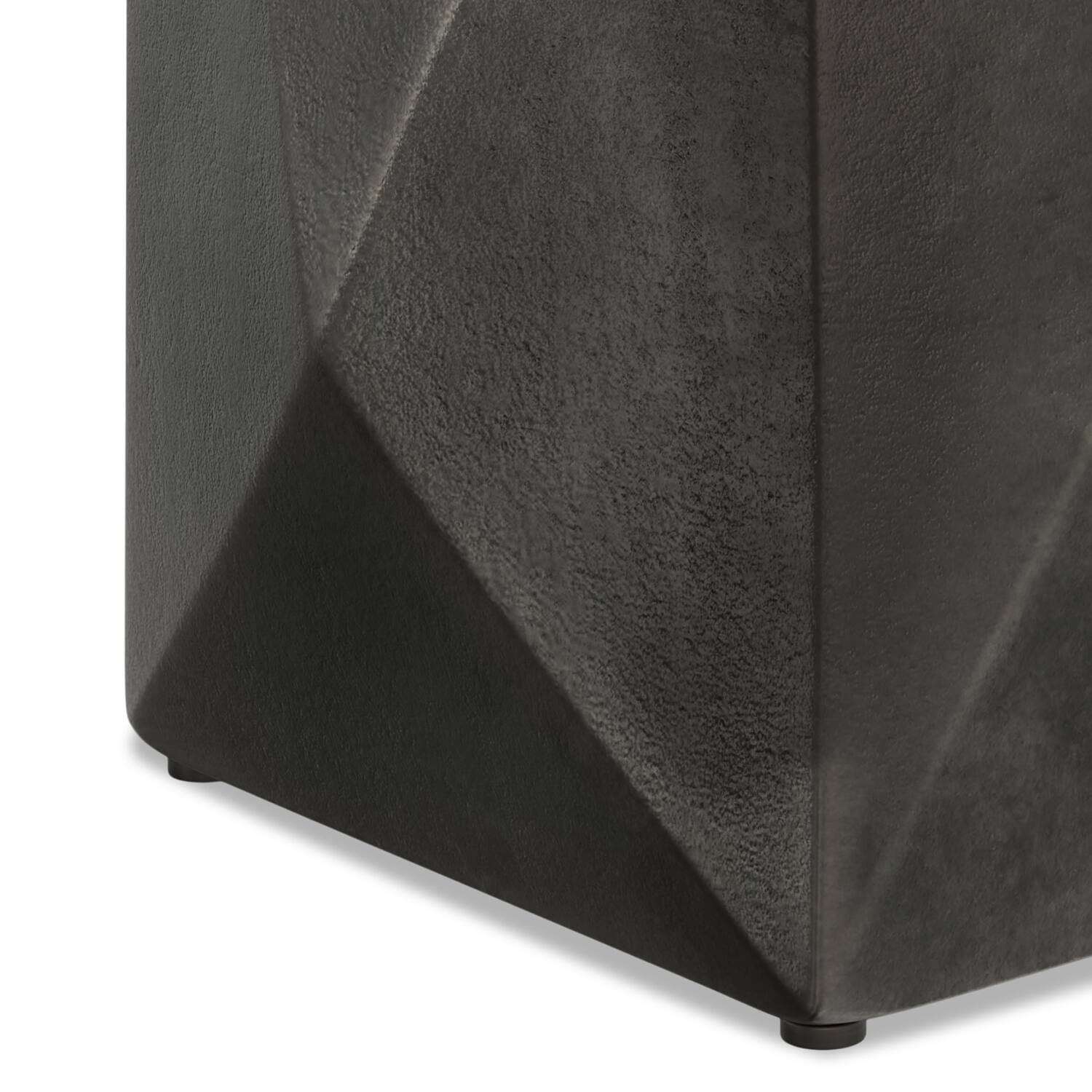 Alt View 4. Simpli Home - Danner Contemporary 14 inch Wide Cast Aluminum Side Table in Graphite, Fully Assembled - Graphite.