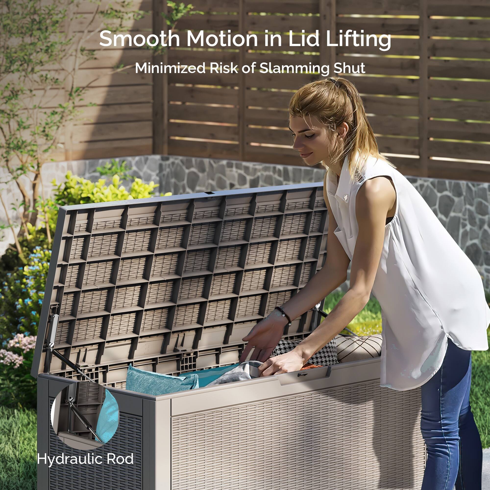 Smooth Motion in Lid Lifting  
Minimized Risk of Slamming Shut  
Hydraulic Rod