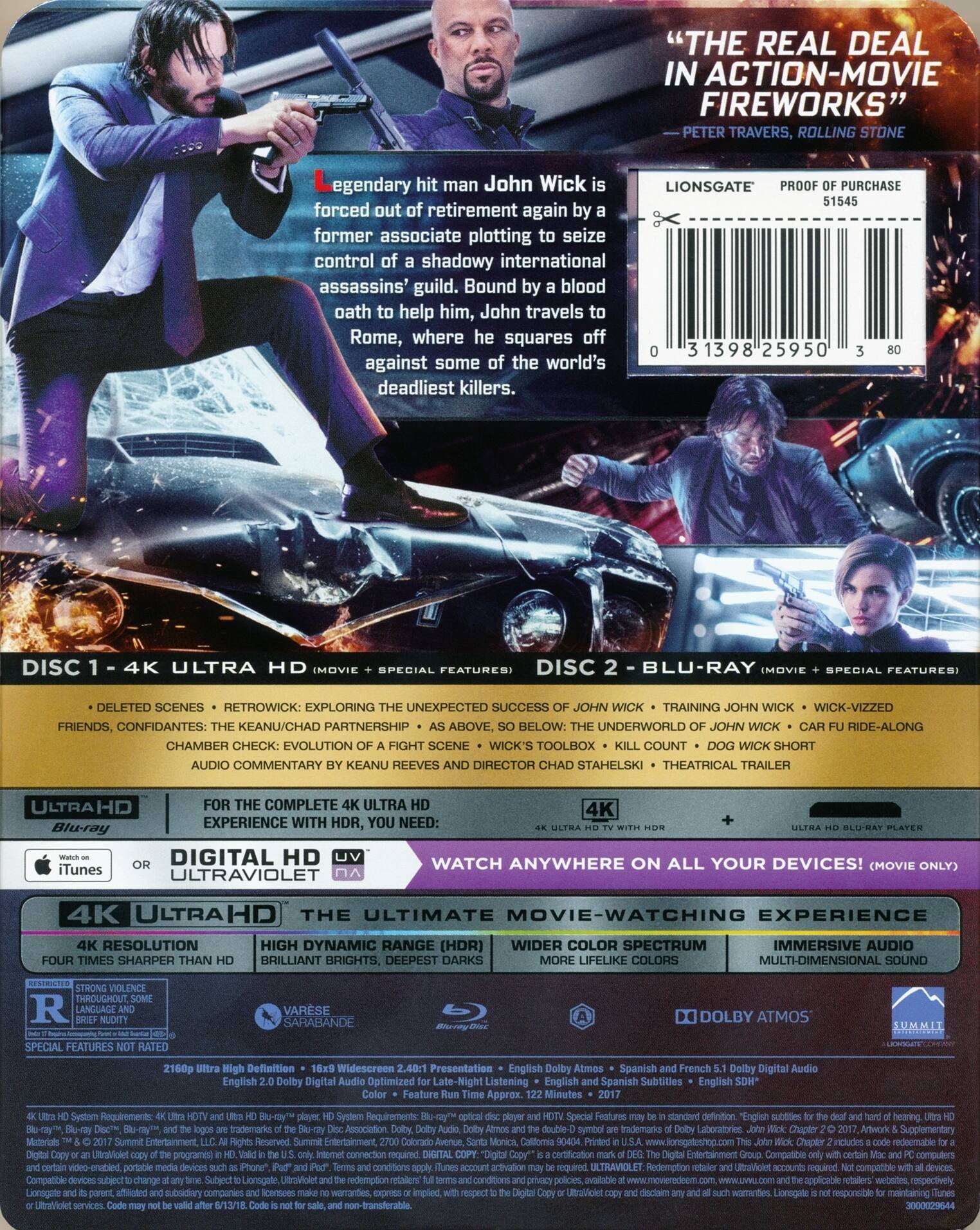 Alt View 1. John Wick: Chapter 2   - 4K Blu-Ray.