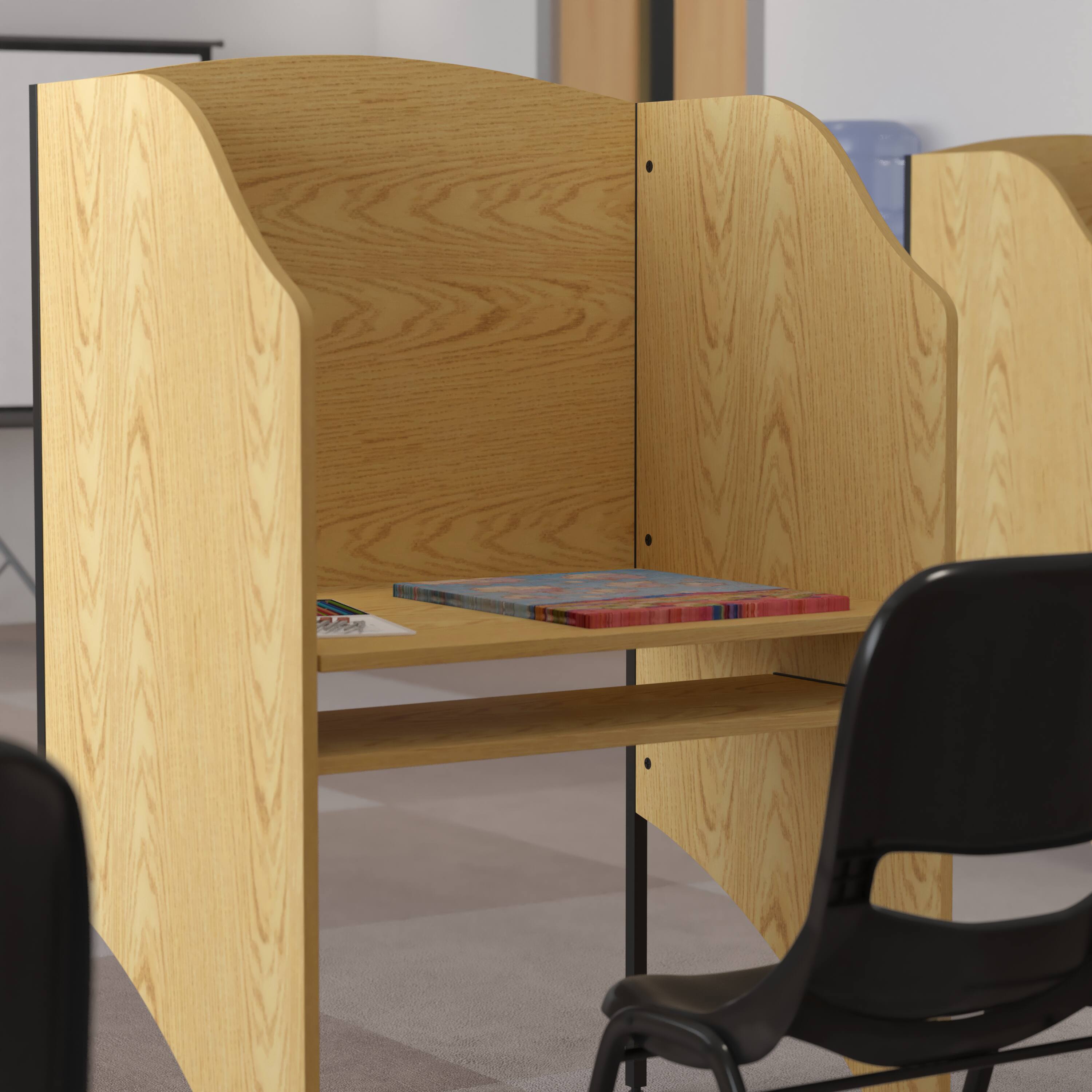 Alt View 3. Emma + Oliver - Starter Study Carrel Home School Furniture - Oak.