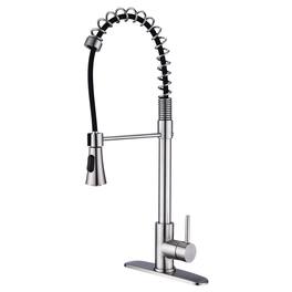 Spring Single Handle Pull Down Sprayer Kitchen Faucet with Spring Coil Arm