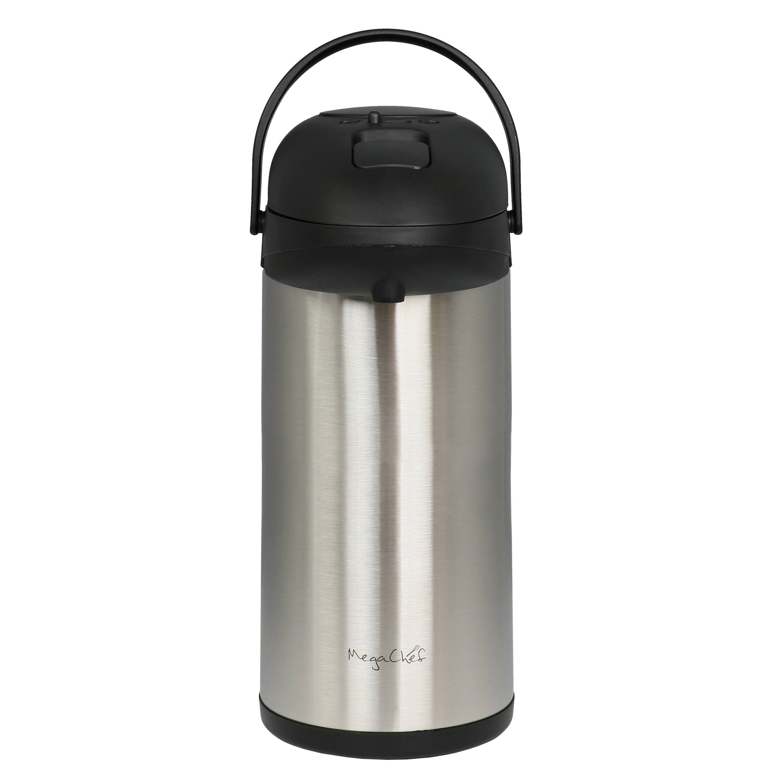 Alt View 1. MegaChef - MegaChef 5.3 Quart Stainless Steel Vacuum Body Pump Cap Air Pot - Silver.