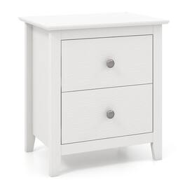 Gymax - Modern Nightstand with Storage 2 Drawers & Support Legs for Bedroom - White
