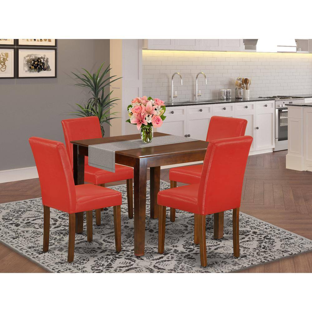 Back. East West Furniture - Dining Room Set Mahogany - Brown.