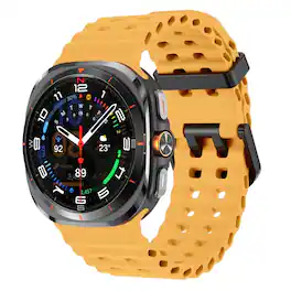 StrapsCo - Motion Strap Silicone Rubber Watch Band For Samsung Galaxy Watch Ultra - Yellow