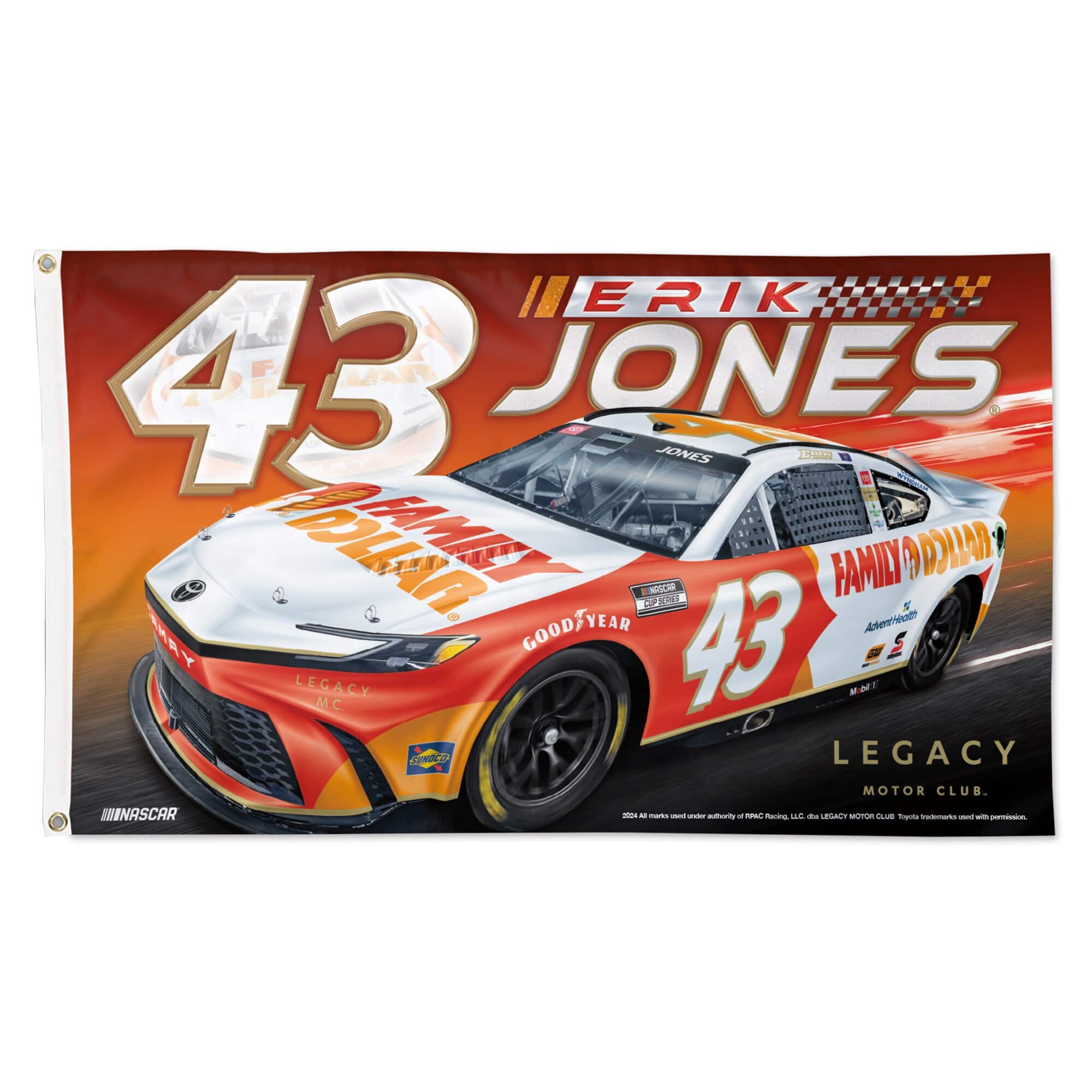 WinCraft - Erik Jones Family Dollar 3' x 5' One-Sided Deluxe Flag - Multicolor