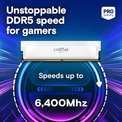Crucial Pro OC Gaming 32GB (2x16GB) DDR5 6400MHz C38 UDIMM Intel Crucial Pro OC Gaming 32GB (2x16GB) DDR5 6400MHz C38 UDIMM Intel