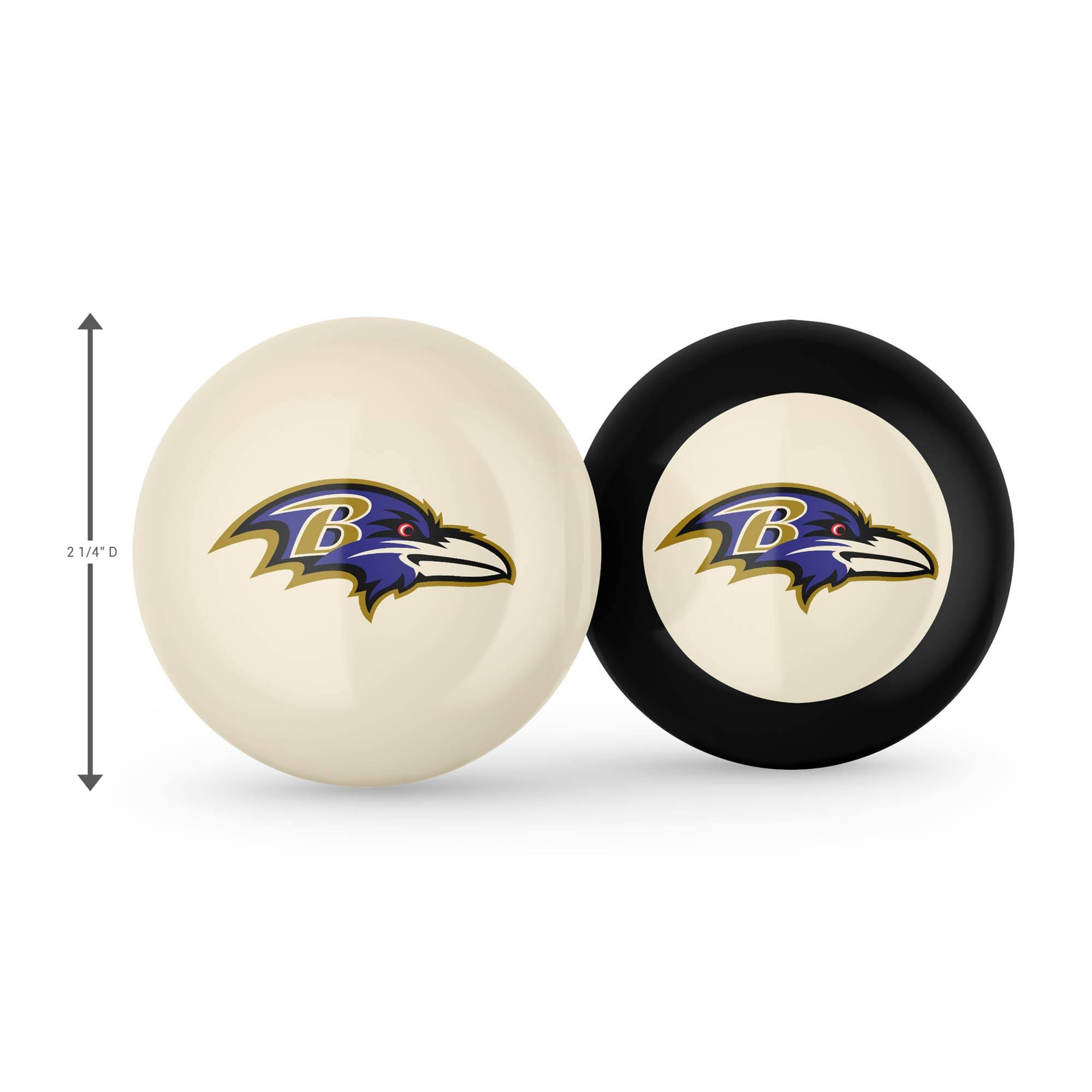 Alt View 1. Imperial - Baltimore Ravens Logo Cue Ball & 8 Ball Combo Set - White.