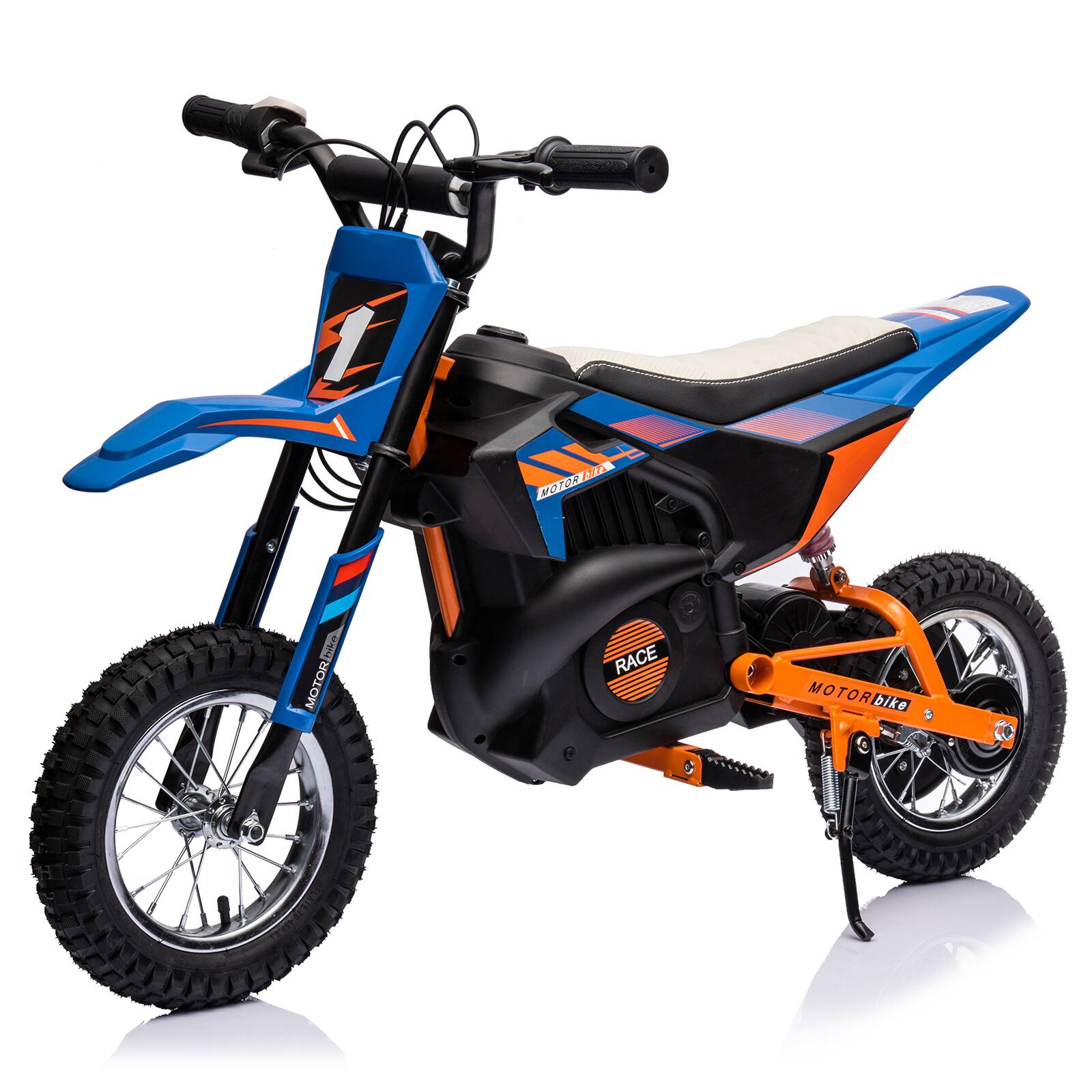 GARVEE - 24V Kids Electric Dirt Bike, 13.6MPH w/250W Motor, Suspension & Pneumatic Tires - Blue