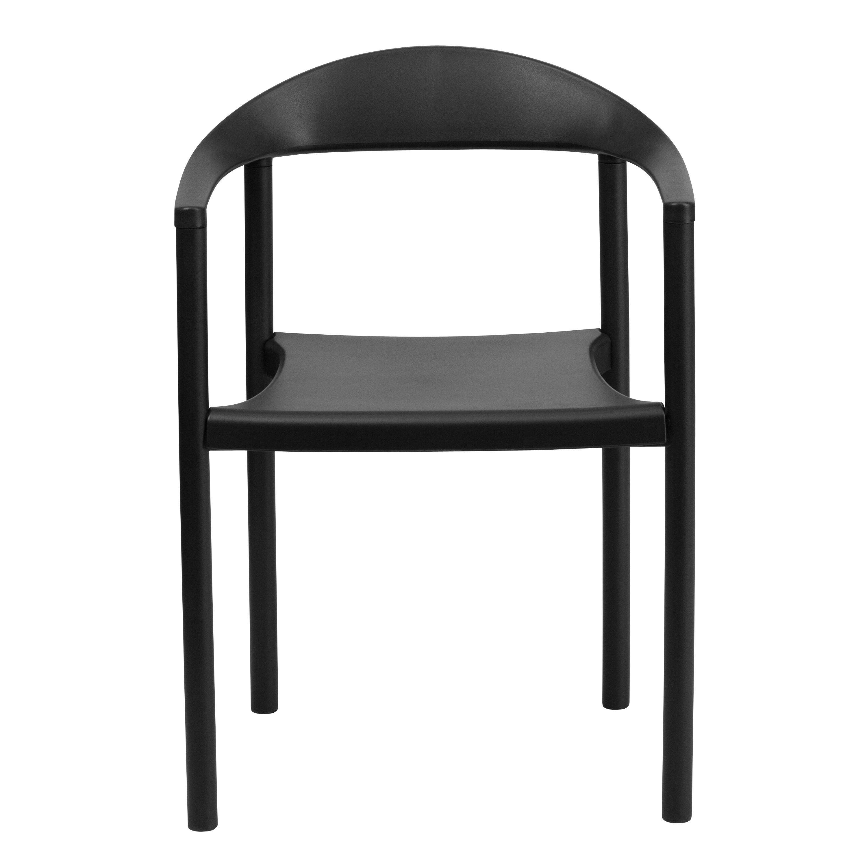 Alt View 7. Emma + Oliver - Multipurpose Plastic Cafe Stack Chair - Black.