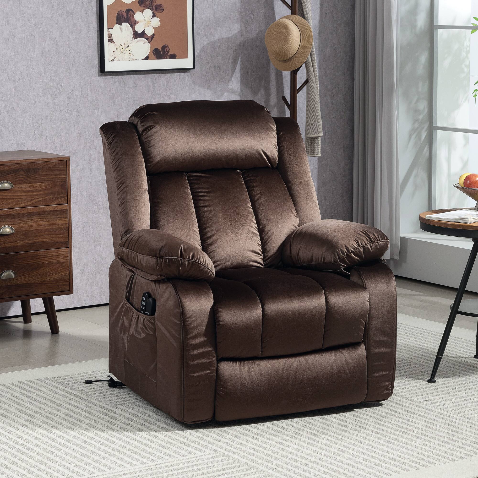 Alt View 8. Homcom - Power Lift Recliner Chair for Elderly with Massage and Heat, Electric Lift Chair with Remote Controllers - Brown.