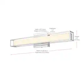 Living District - Aden 24 Inch Led Wall Sconce In - Chrome