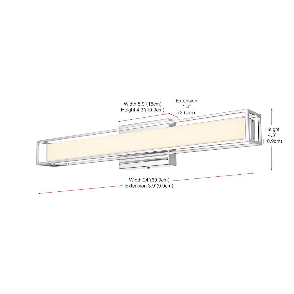 Extension Width 5.9" (15cm)  
Height 4.3" (10.9cm)  
Width 24" (60.9cm)  
Extension 3.9" (9.9cm)
