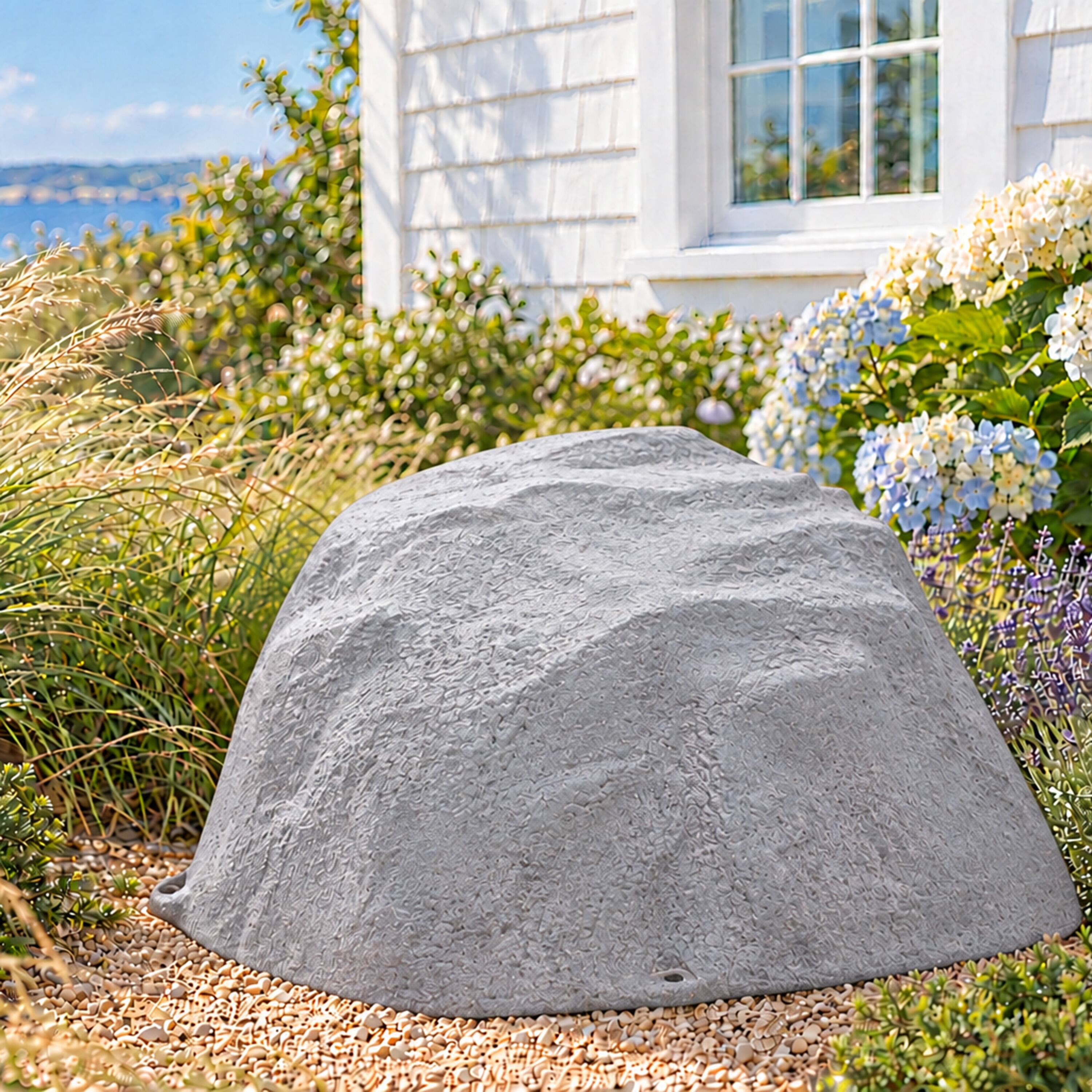 Alt View 9. Sunnydaze - Set of 2 Low-Profile Artificial Landscape Rock with Stakes - Gray.