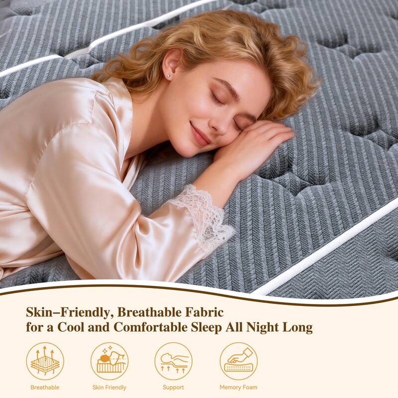 Skin-Friendly, Breathable Fabric for a Cool and Comfortable Sleep All Night Long

Breathable
Skin Friendly
Support
Memory Foam