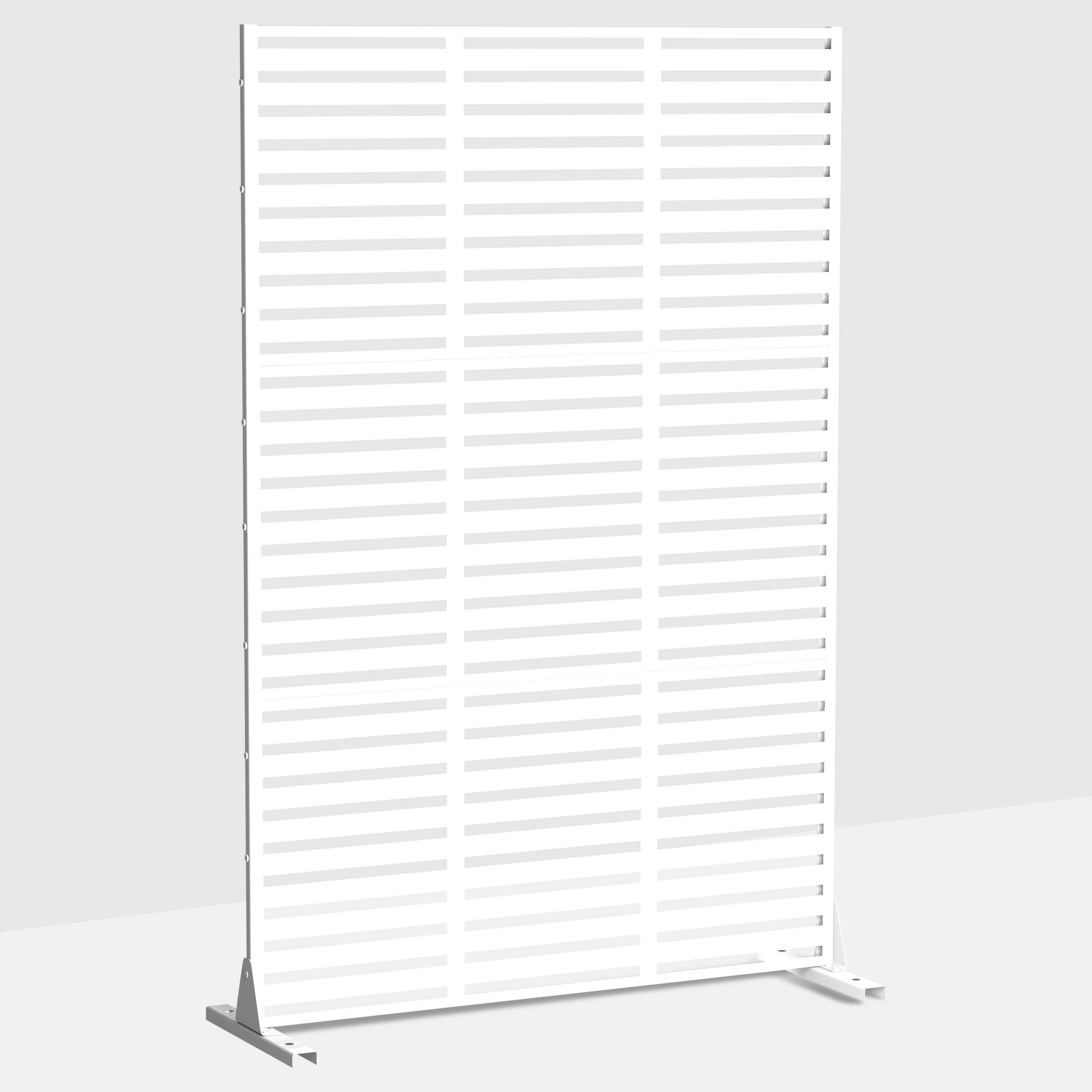 Angle. PexFix - 72 in. x 47 in. Adams Pattern Metal Outdoor Privacy Screen & Panels, Freestanding Garden Divider Fence - White.