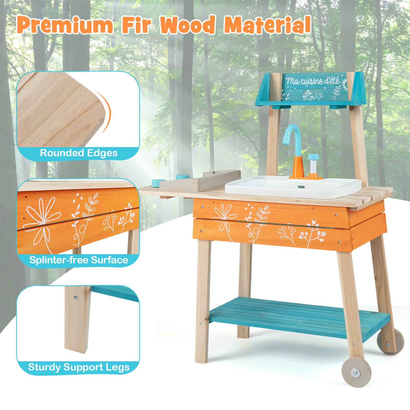 Premium Fir Wood Material  
Rounded Edges  
Splinter-free Surface  
Sturdy Support Legs