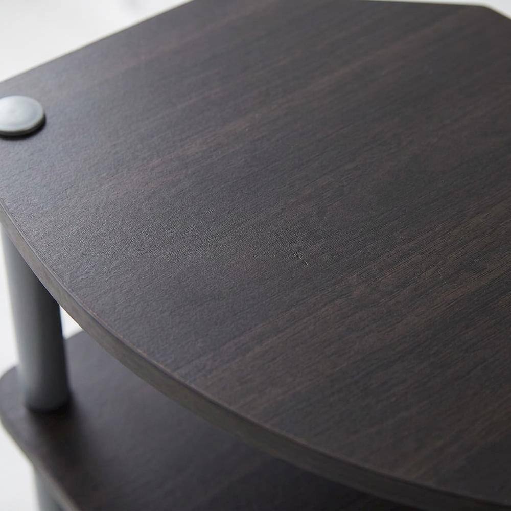 Alt View 3. FurniFact - Espresso 4-Tier TV Stand, Easy Assembly, Composite Wood Construction - Brown Black.