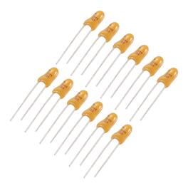 Unique Bargains - Tantalum Capacitor 1uF 25V Yellow Radial Dipped, for Circuit Boards/DIY/Computer, 12pcs - Orange