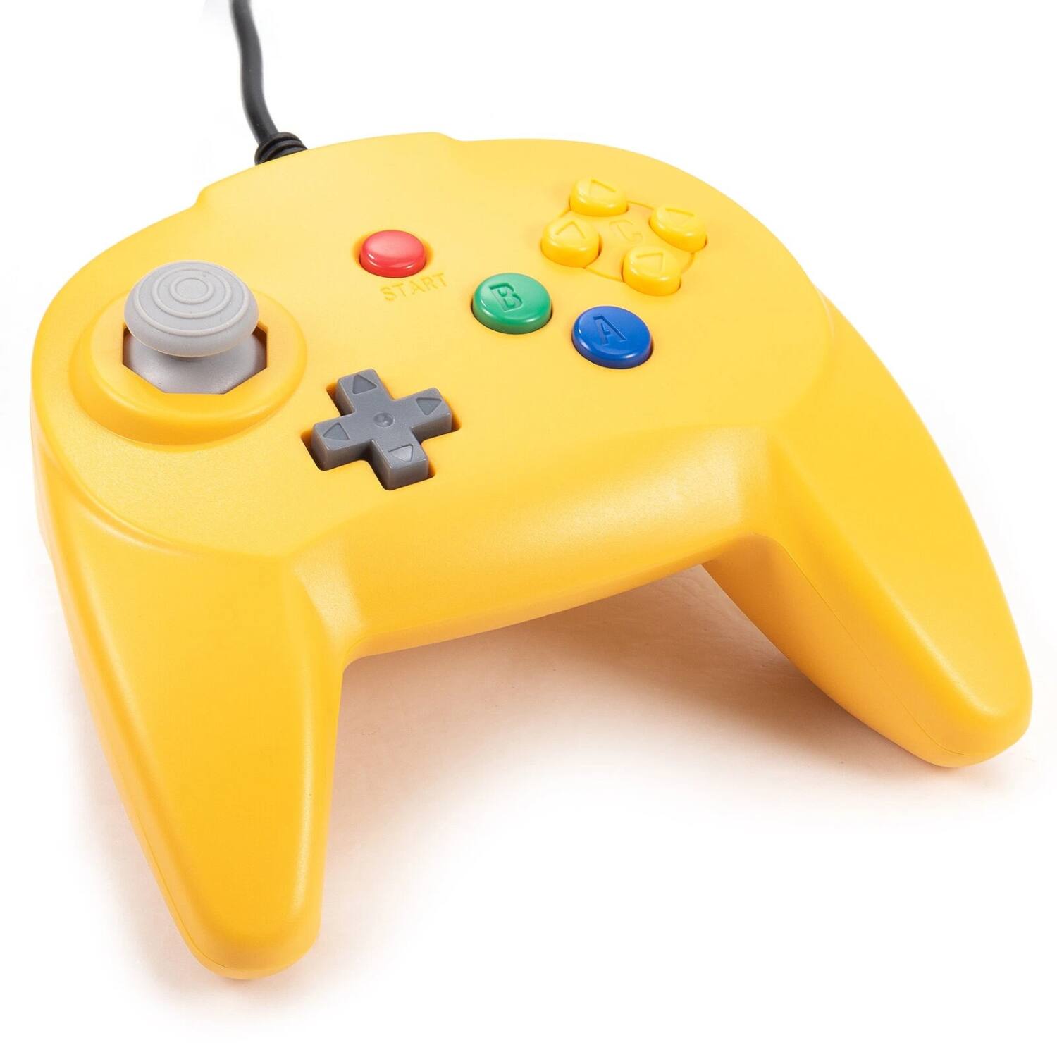 Left. Stock Preferred - Wired Retro N64 Controller Joystick Gamepad for Nintendo 64 Console - Yellow.