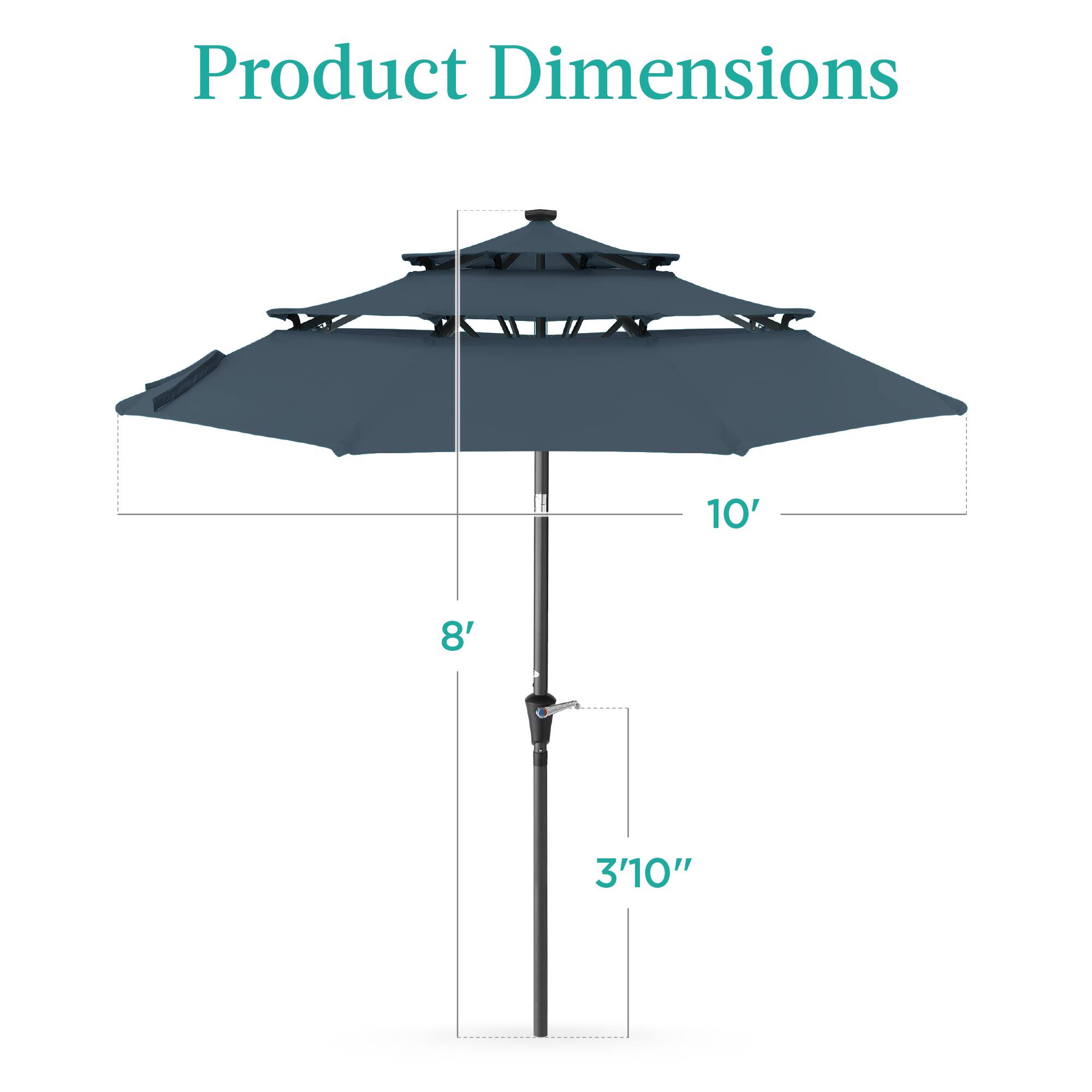 Product Dimensions: 10' x 8' x 3'10"