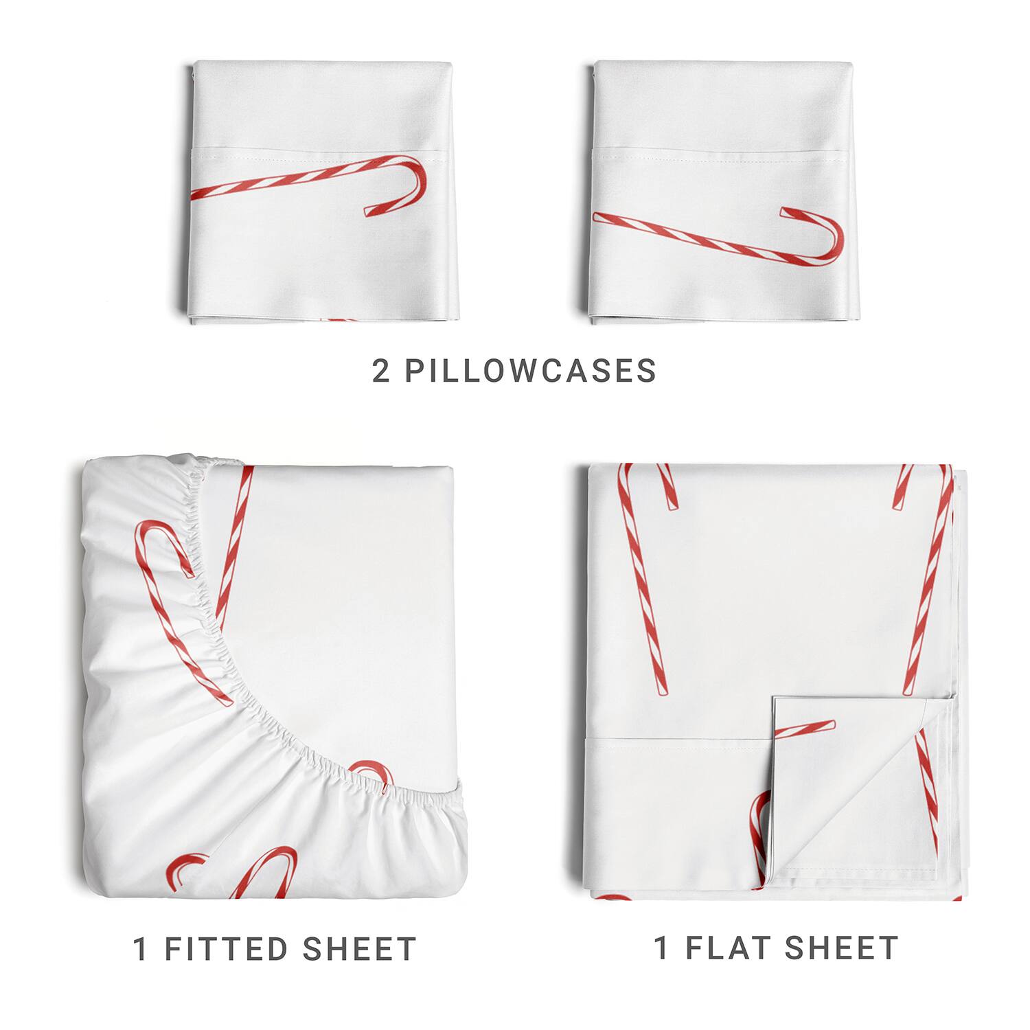 2 Pillowcases  
1 Fitted Sheet  
1 Flat Sheet