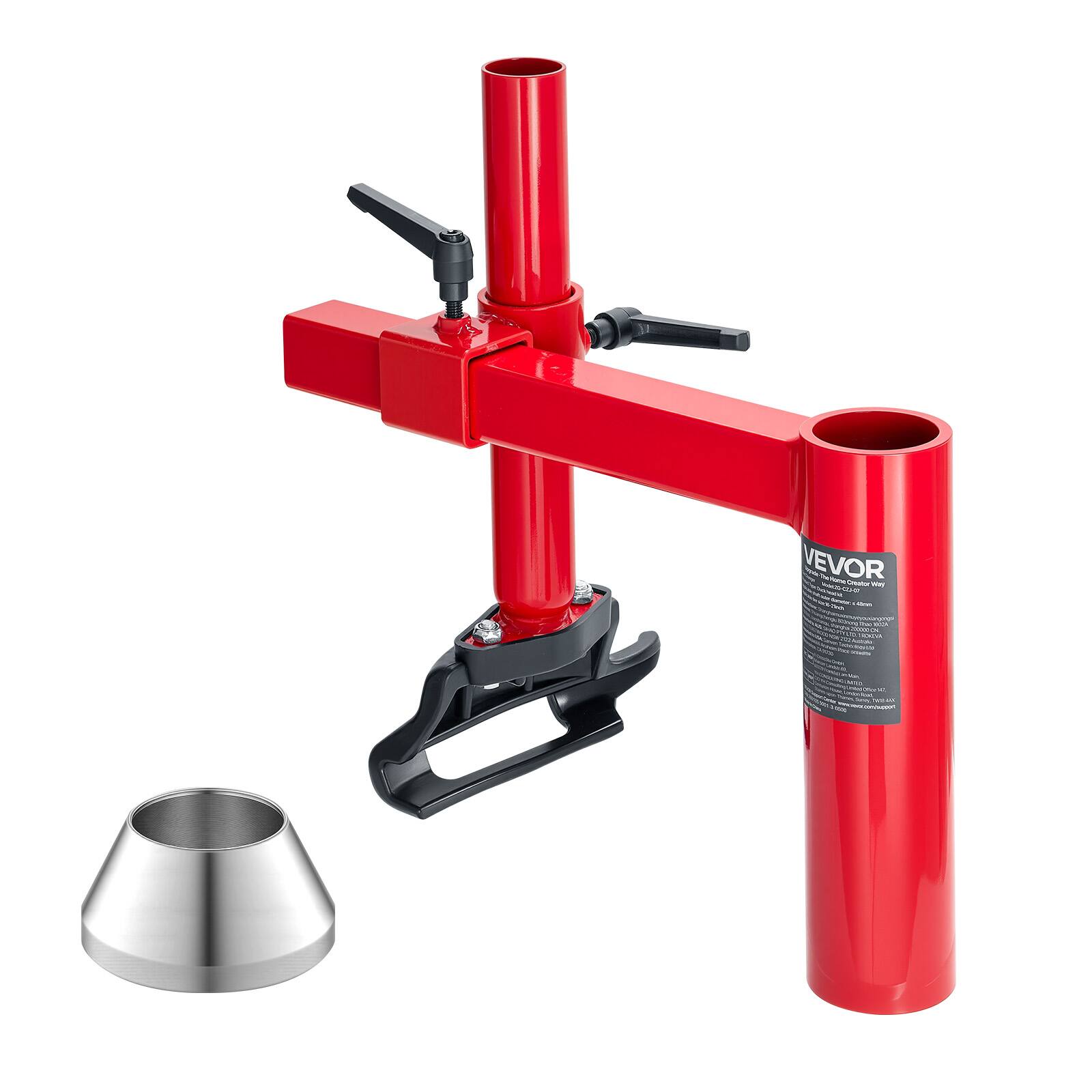 Alt View 5. VEVOR - Manual Tire Changer Duck Head Kit with Silver Cone, Fit for 16"-21" Wheels, Heavy Duty Manual Tire Changer Duck Head - Red.