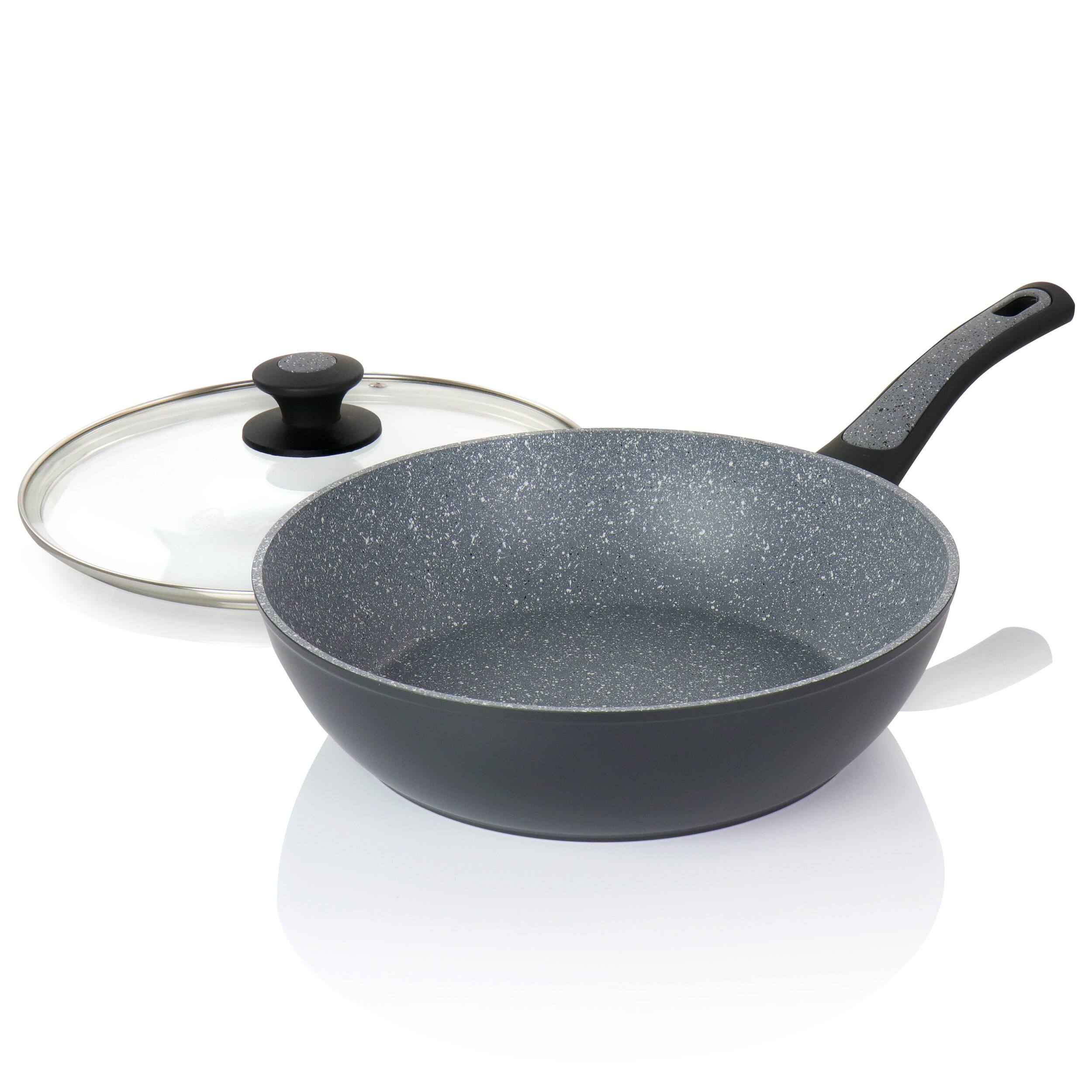 Alt View 2. Oster - Oster Bastone 3 Quart Aluminum Nonstick Saute Pan in Speckled Gray - Grey.