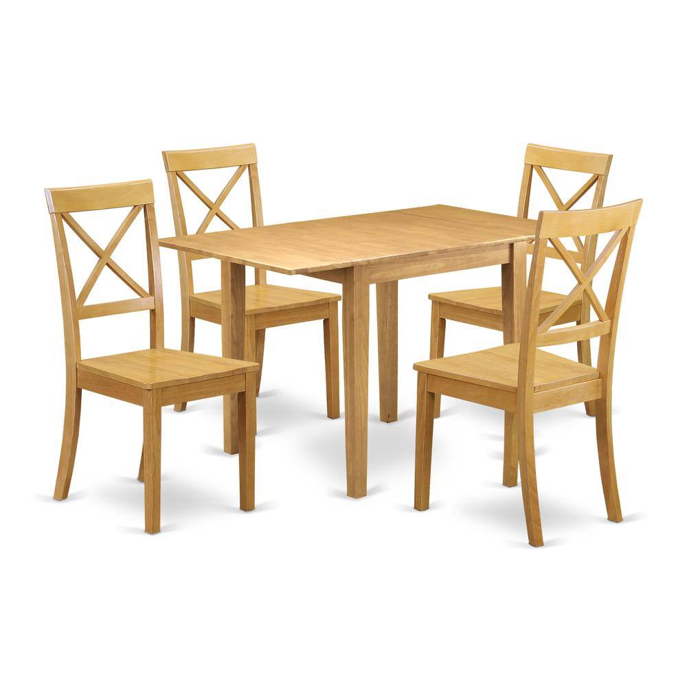 Left. East West Furniture - Dining Room Set Oak - Brown.