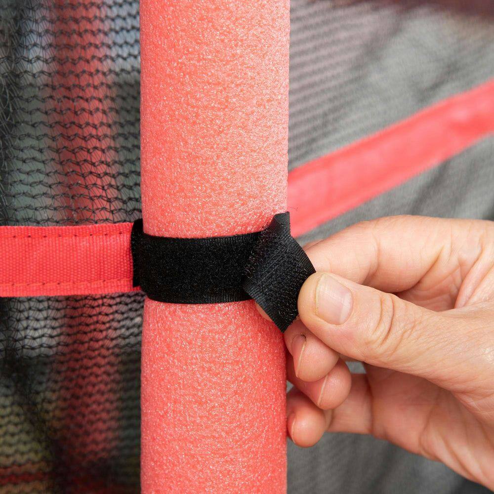 Angle. Resenkos - 12-Foot Trampoline Spring Cover Pad, Waterproof Replacement Safety Mat - Multi-Color - Red.