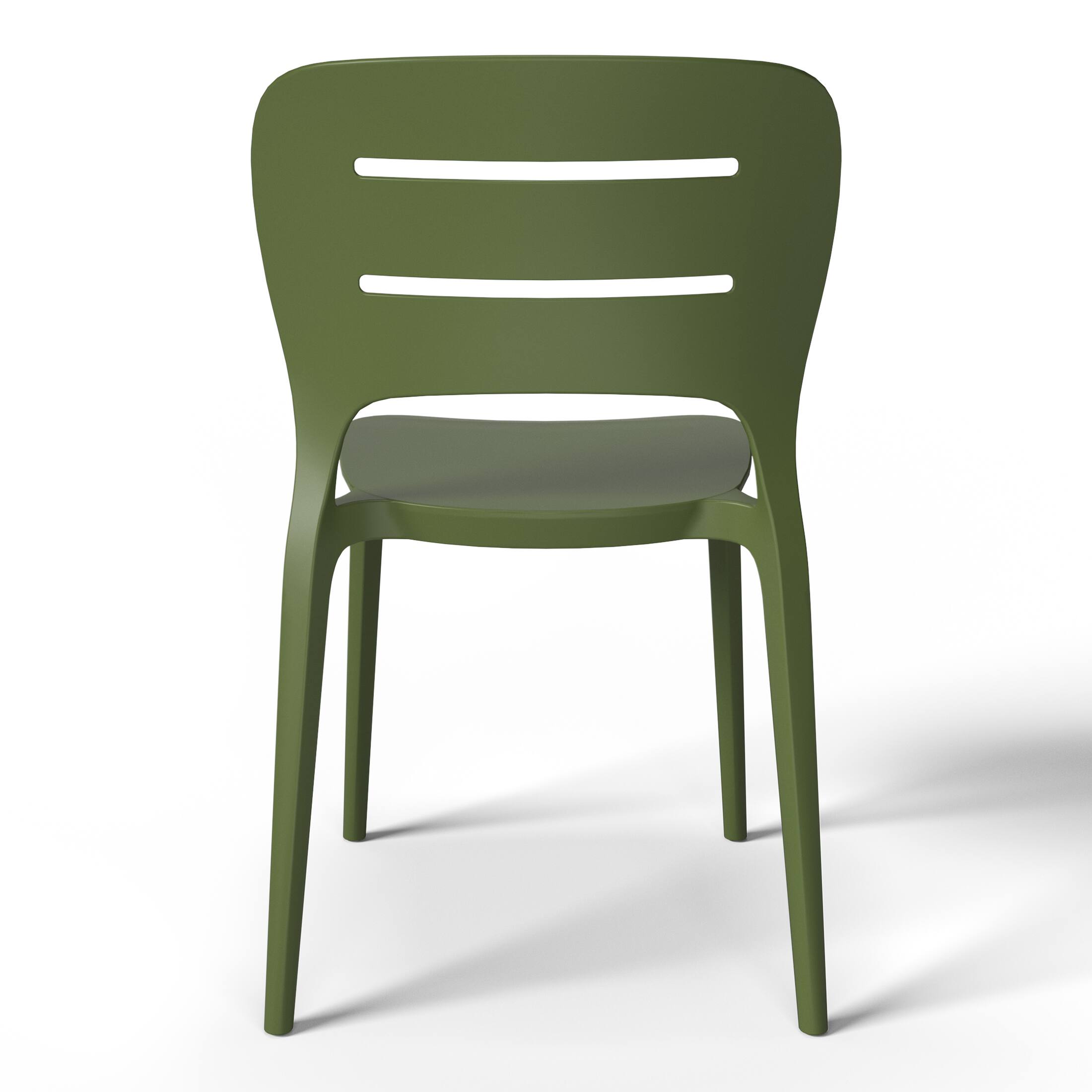 Alt View 3. WestinTrends - WestinTrends Playa Outdoor Modern Stackable Plastic Patio Dining Side Chairs (Set of 2) - Olive Green.