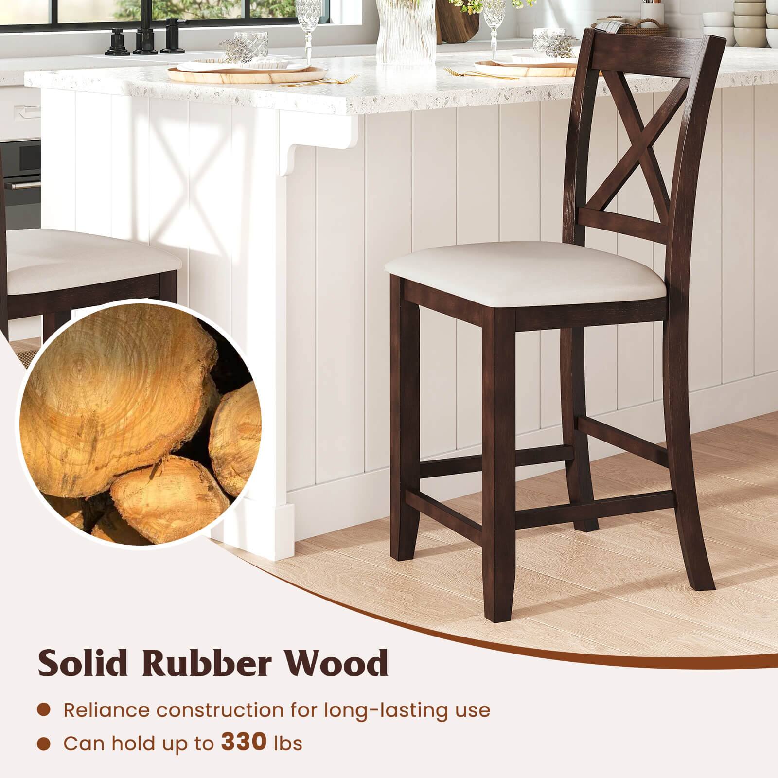 Solid Rubber Wood is a reliable construction material for long-lasting use, as it can hold up to 330 lbs.