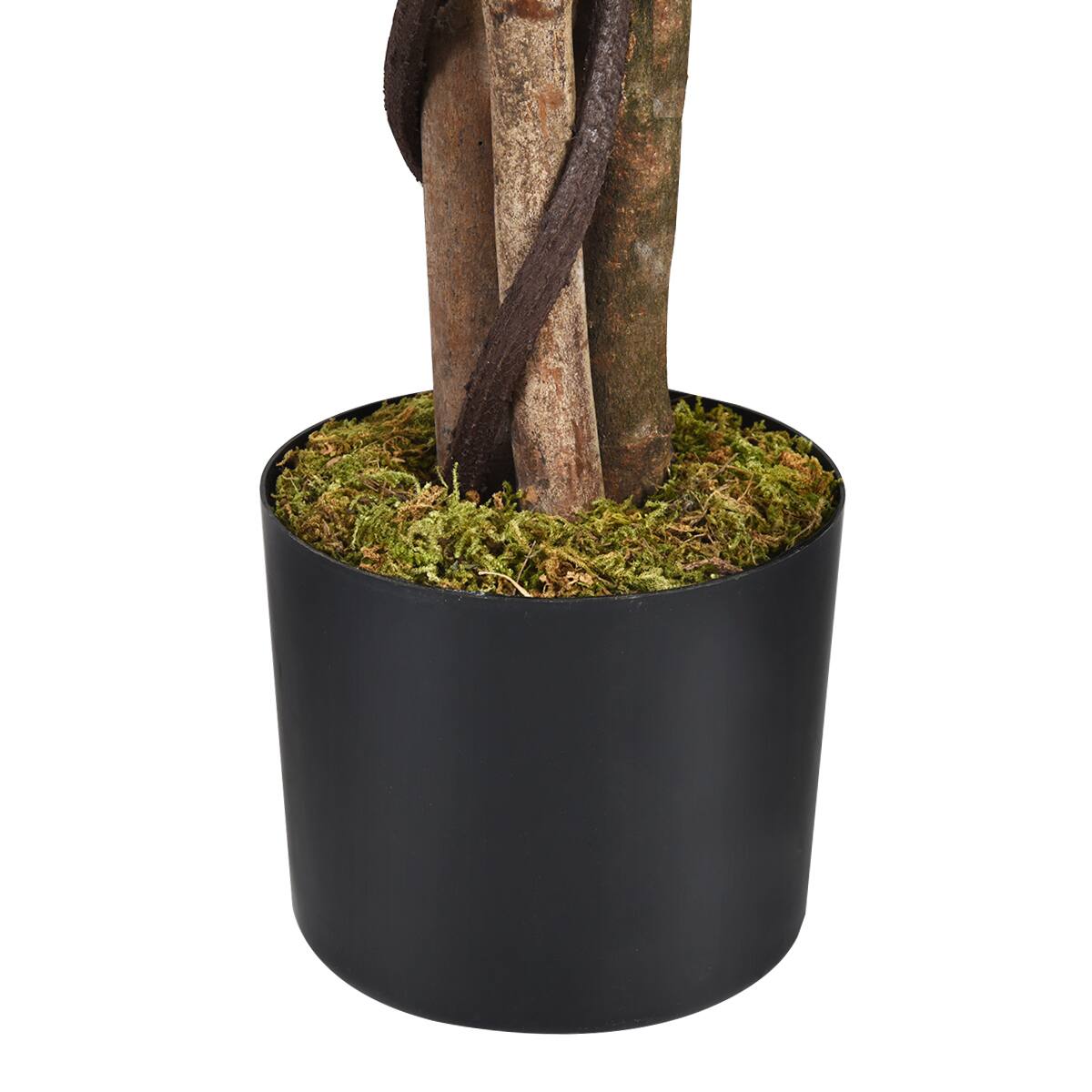 Alt View 10. Costway - Costway 4 Feet Artificial Ficus Silk Tree Wood Trunks Green In/Outdoor Home Decor - Green.