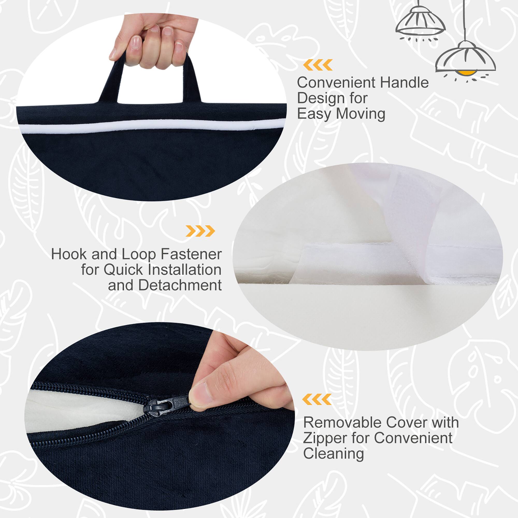 - Convenient Handle Design for Easy Moving
- Hook and Loop Fastener for Quick Installation and Detachment
- Removable Cover with Zipper for Convenient Cleaning