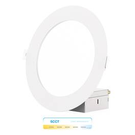 Infibrite - 6 In. Ultra-Thin Recessed LED Downlight 12W 1050LM 5CCT Selectable Wet Rated, Triac Dimmable 12-Pack - White