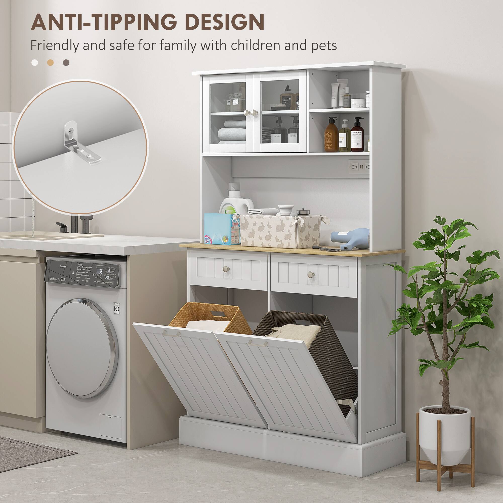 ANTI-TIPPING DESIGN  
Friendly and safe for family with children and pets