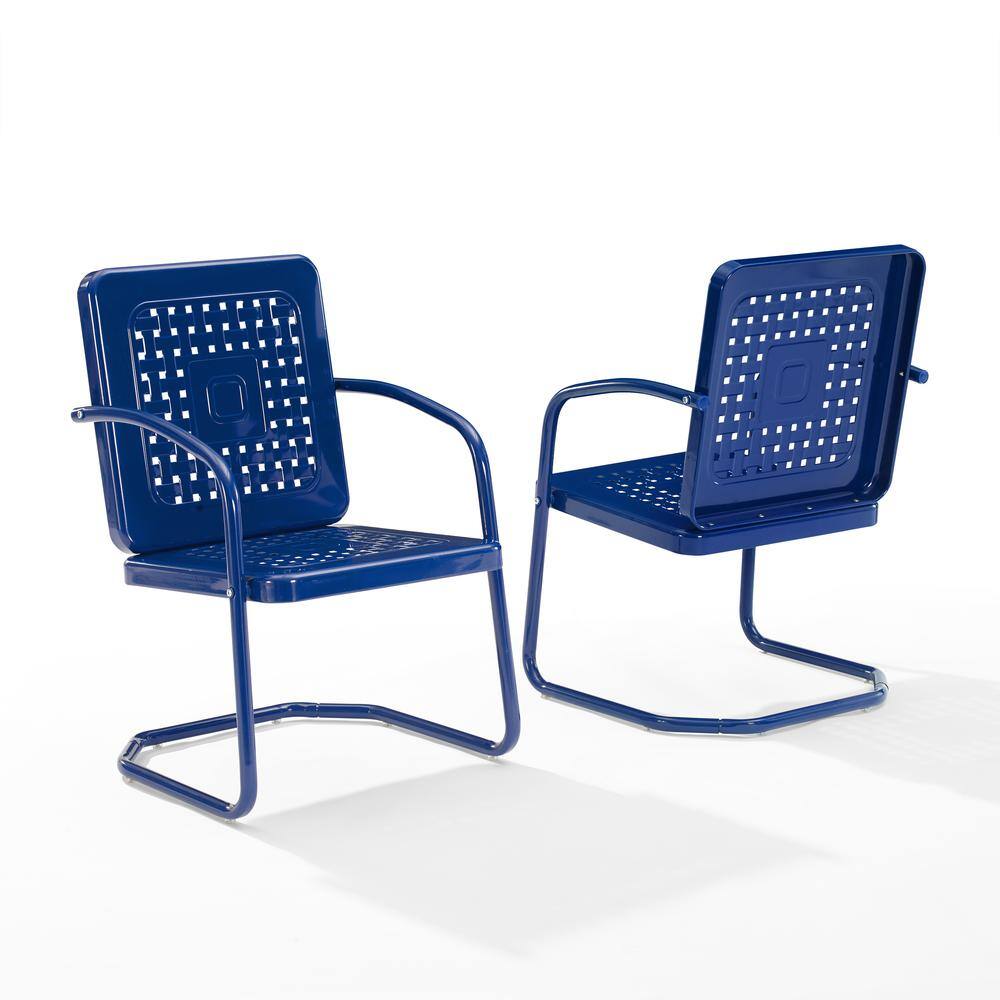 Alt View 4. Crosley Furniture - Bates 2Pc Retro Outdoor Chair Set - 2 Armchairs - Navy Gloss.