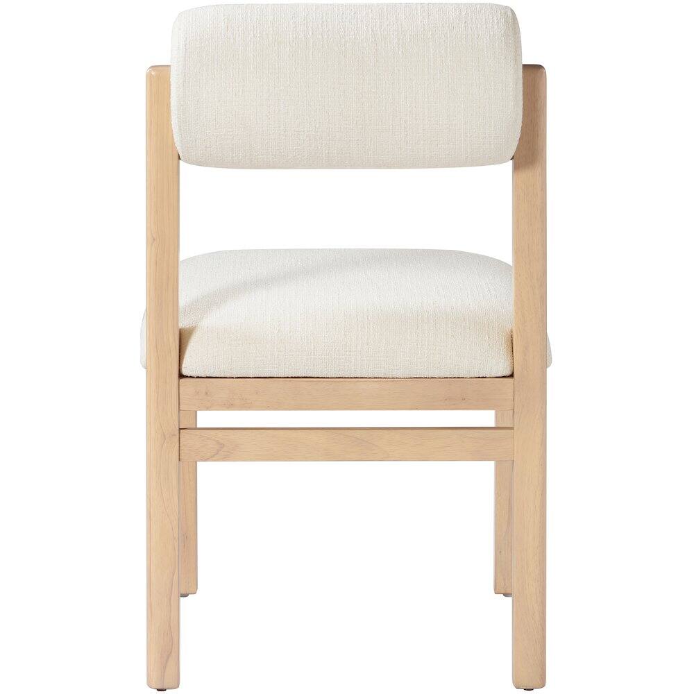 Alt View 4. Meridian Furniture - Roundhill Cream Linen Textured Fabric Upholstered Dining Chair, Set of 2 - Cream.