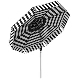 Outsunny - 8.6FT Patio Umbrella UPF 30+ Vented Market Umbrella - Black